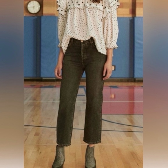 THE GREAT. Denim - THE GREAT THE LASSO dark grey jeans